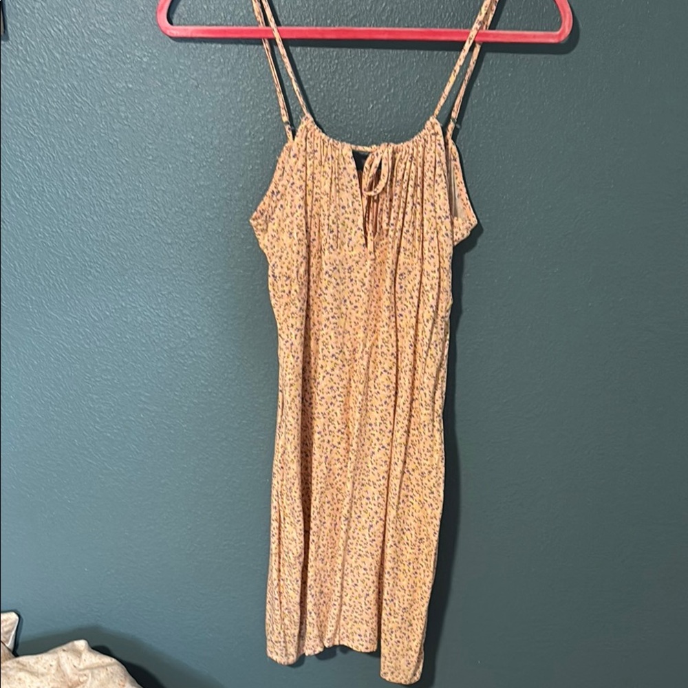 Forever 21 Floral Midi Dress - Cream and Purple